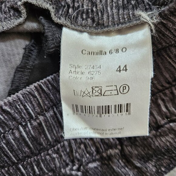 Raffaello Rossi Pants Women 44 L Gray Cropped Wide Leg Microcords Camilla 6/8 O - Picture 9 of 16